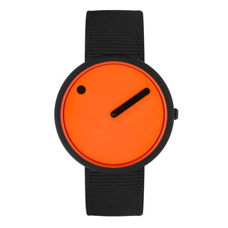 Picto - Signal Orange urskive og Manta Ray Black rem