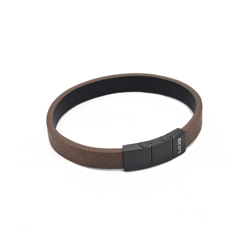 Rico's Læderarmbånd til mænd i brun læder RC521S-Brown 2