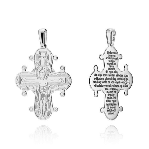 BNH Dagmarkors vedhæng i sterlingsølv, 25x21 mm – set fra siden
