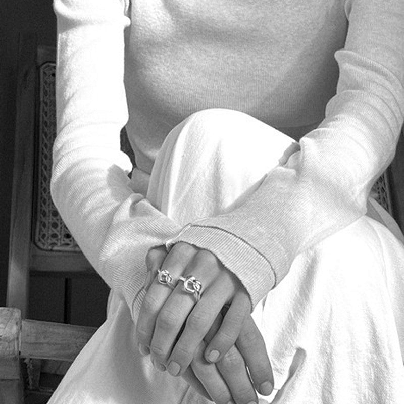 Tied Heart Ring i sølv