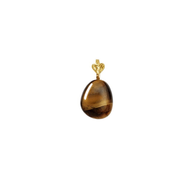 Tiger Eye Earth Vedhæng – Forgyldt Sølv & Tigerøje fra Maanesten