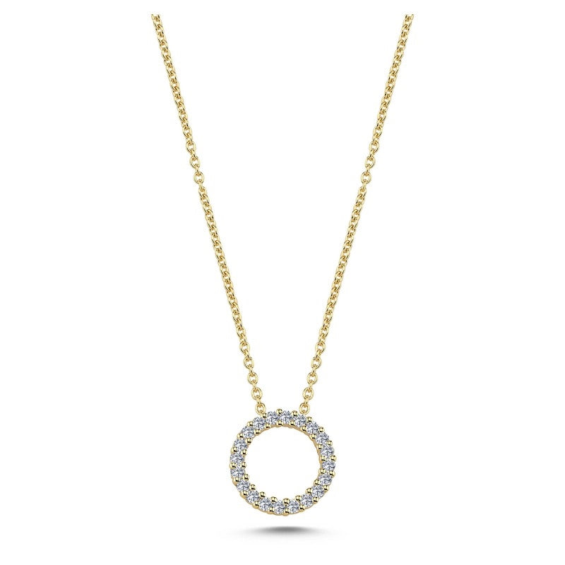 Cirkel 14 kt Guld vedhæng m. 0,20 ct. V2206 020-RG