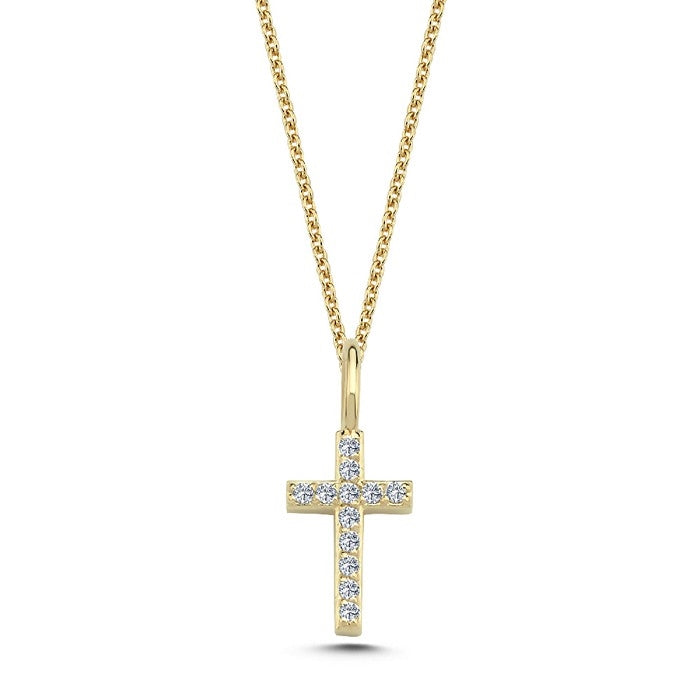 Bogstav vedhæng i 14 kt guld m i alt 0,035 - 0,115ct - 9,5 mm