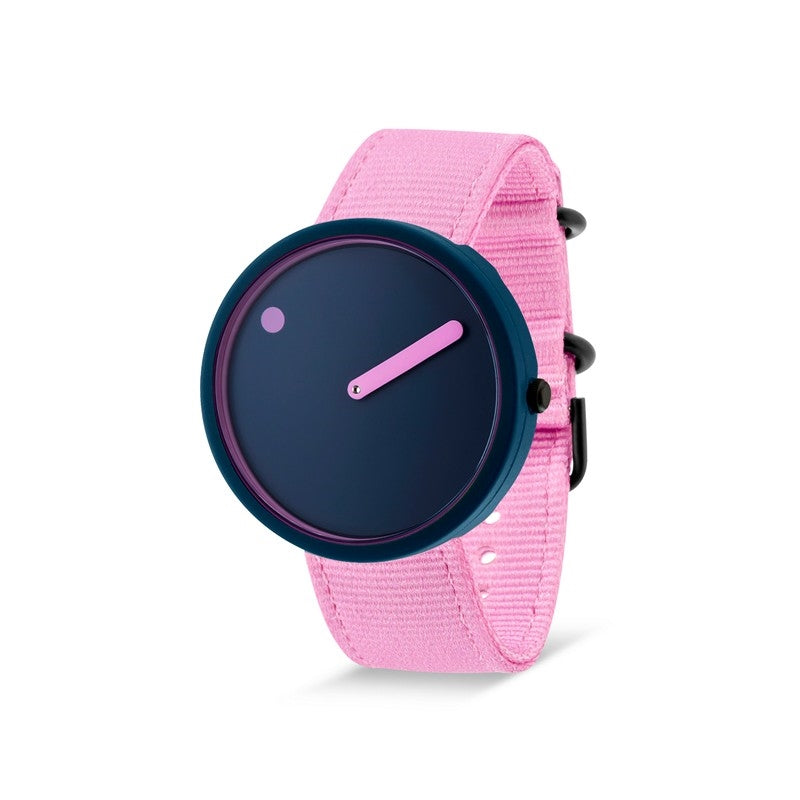 Picto - Deep Blue urskive med Pink Reef rem