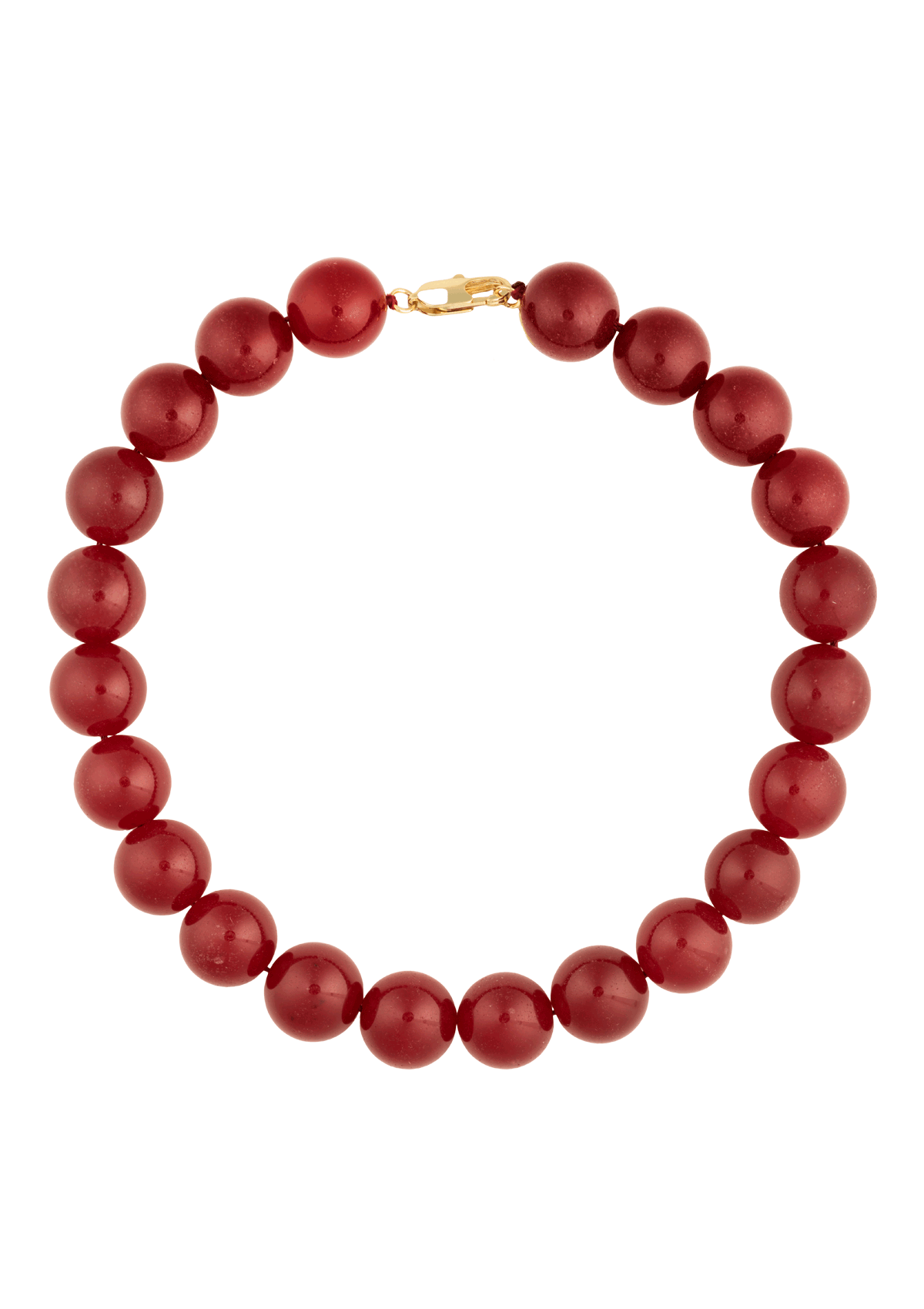 Vincent Arcade Fortune choker halskæde med 20 mm røde chalcedon-kugler