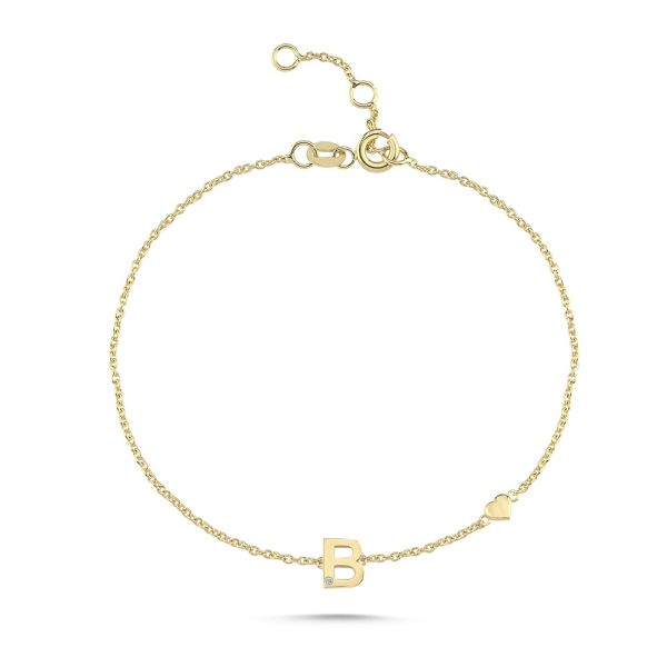 NURAN Bogstav Armbånd B guld diamant