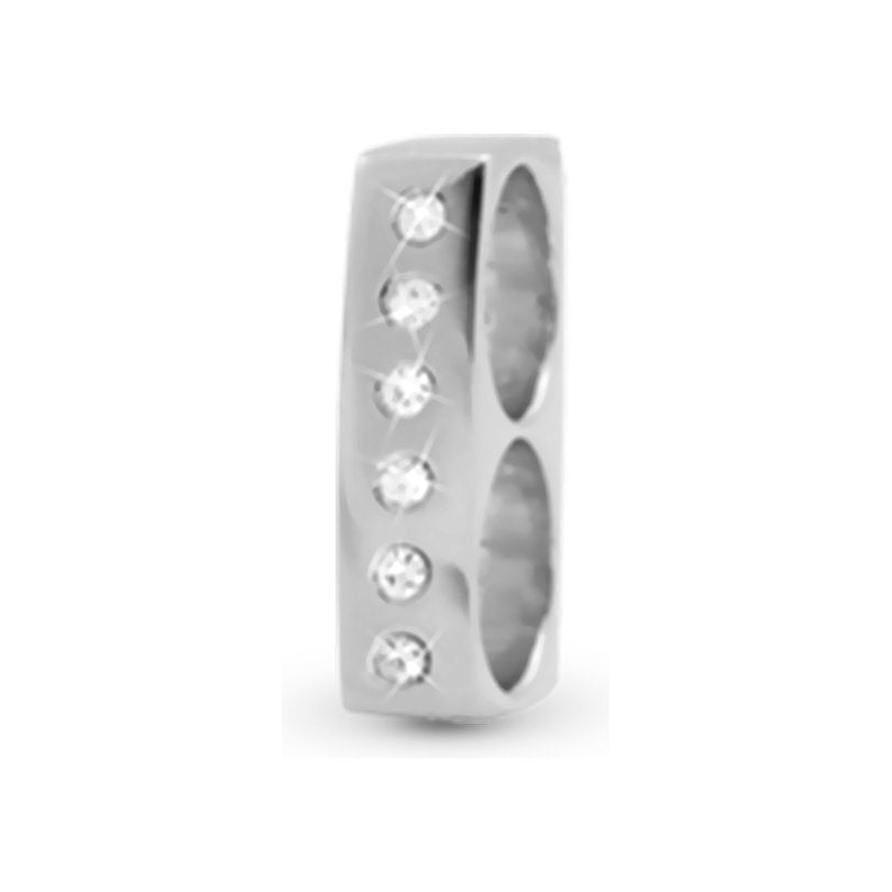 Christina Double charm i sølv med safir til læderarmbånd