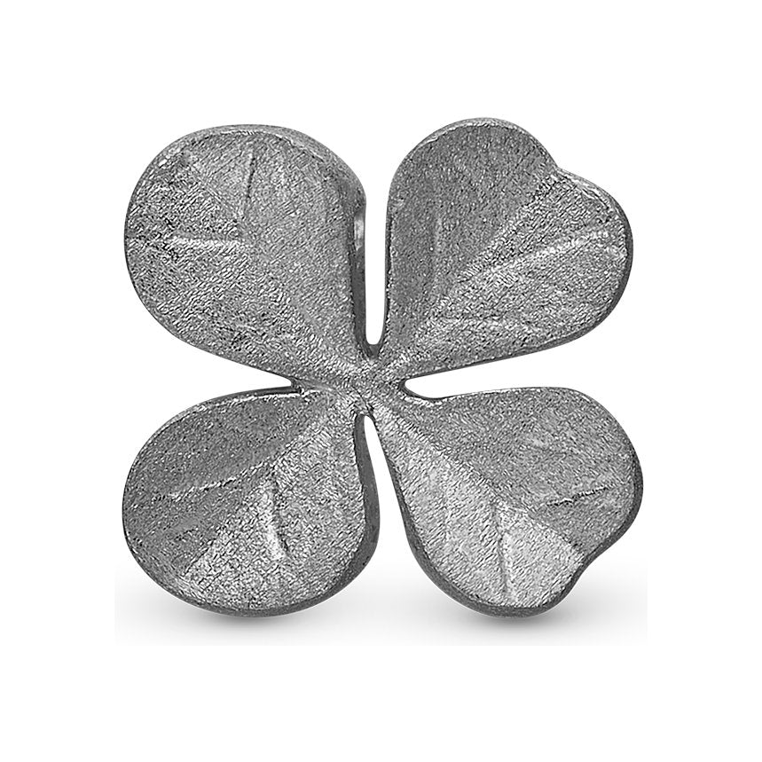 Christina Four Leaf Clover charm i sort sølv til læderarmbånd