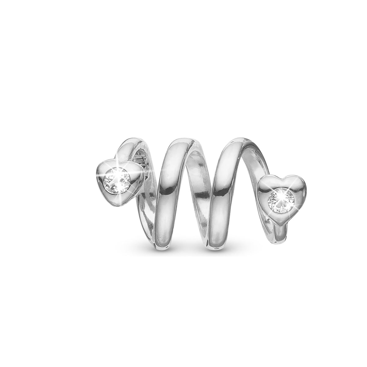 Christina Heart Twist charm i sølv med zirkonia til læderarmbånd