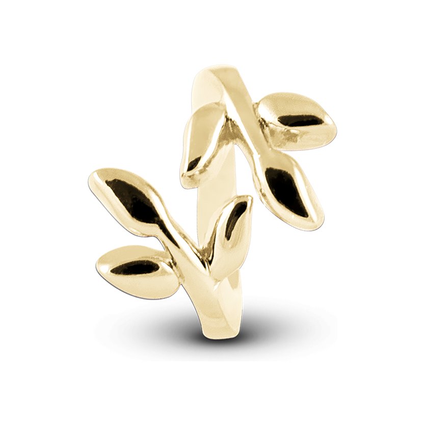 Christina Laurel Leaf charm i forgyldt sølv til læderarmbånd