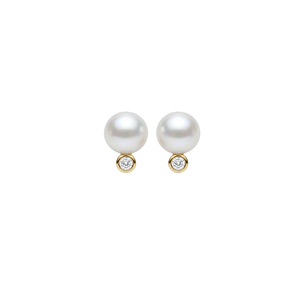 Christina LG Diamond and Pearl øreringe i forgyldt sølv med ferskvandsperle og lab-grown diamant