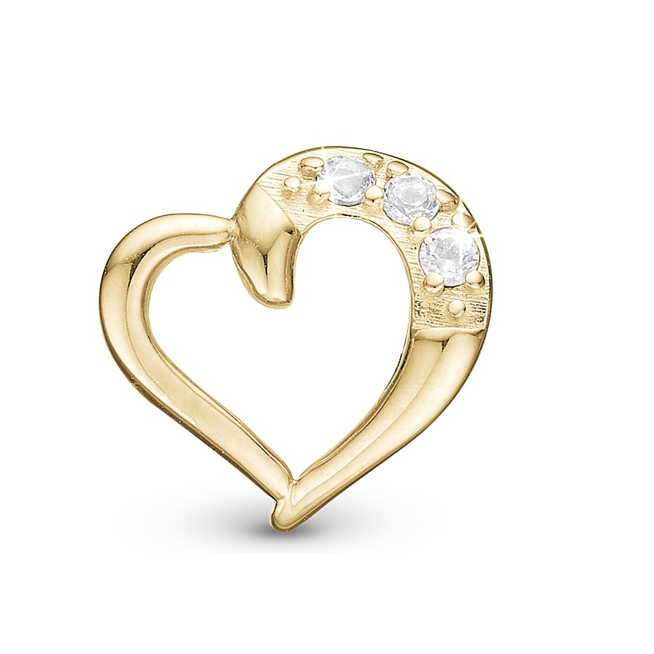 Christina Love Story charm i forgyldt sølv med zirkonia til læderarmbånd