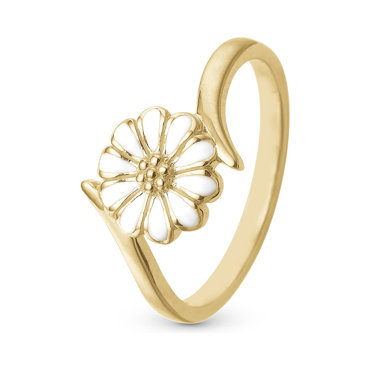 Christina Jewelry & Watches Marguerite Power ring i forgyldt sølv med klassisk margueritblomst