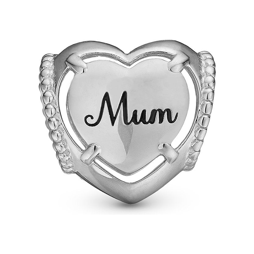Christina MUM I Love You charm i sølv til læderarmbånd