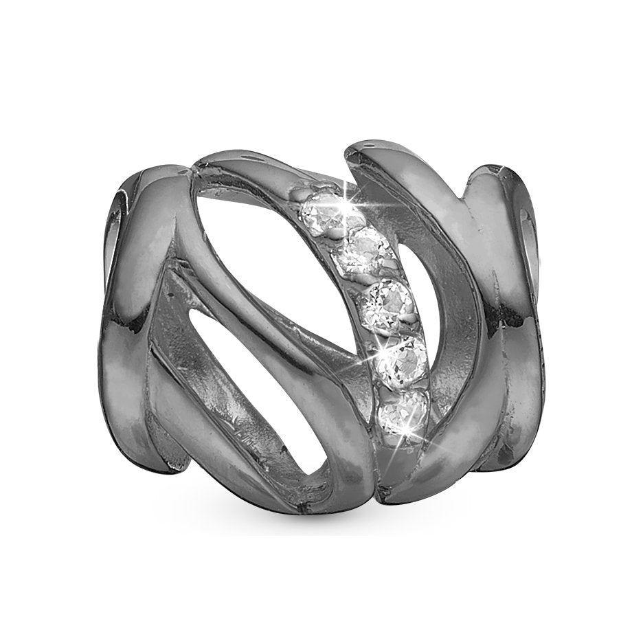 Christina Real Harmony charm i sort sølv med topas til læderarmbånd