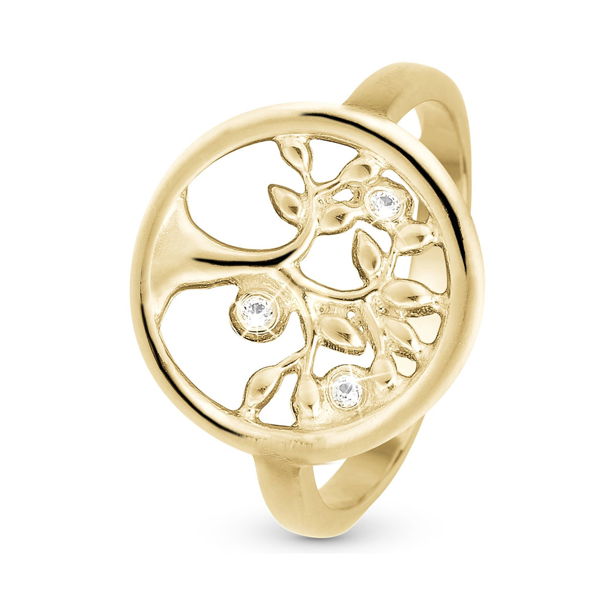 Christina Tree of Life ring i forgyldt sølv med topas