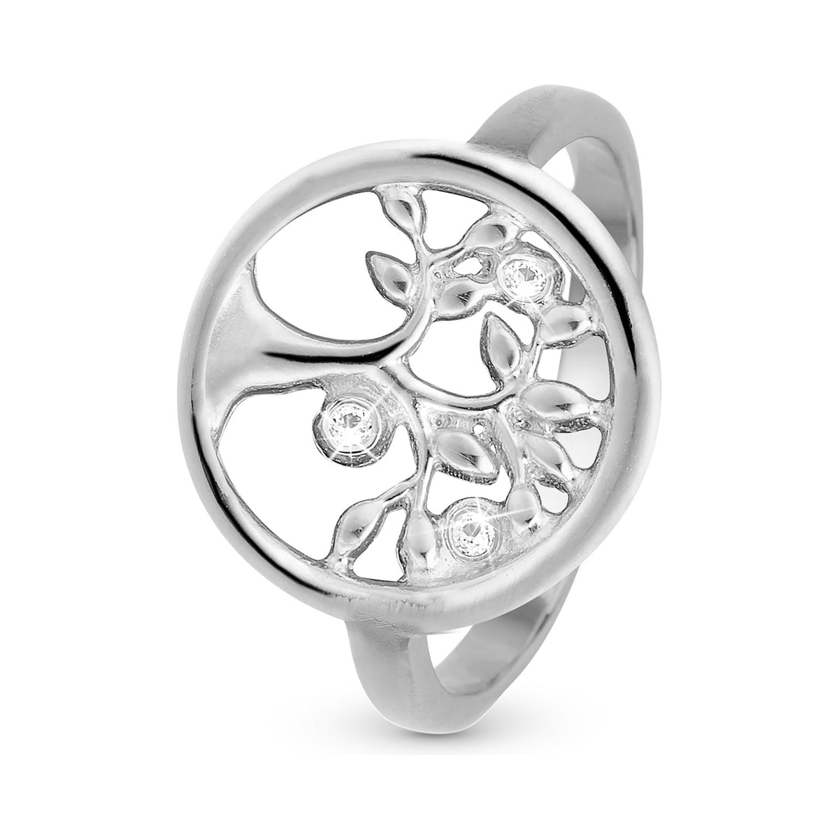 Christina Jewelry & Watches Tree of life ring i sølv med tre hvide topaser