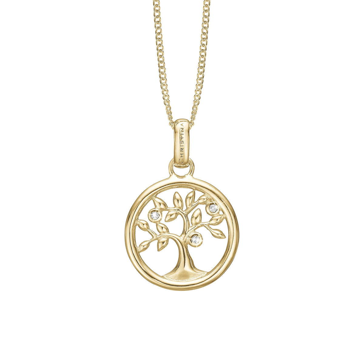 Christina Tree of Life vedhæng i forgyldt sølv med topas