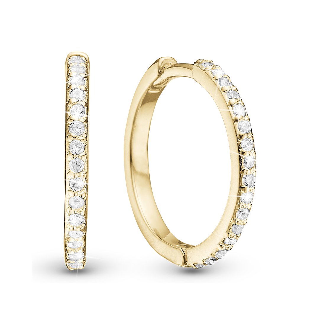 Christina Twinkle Hoops øreringe i forgyldt sølv med zirkonia 13 mm