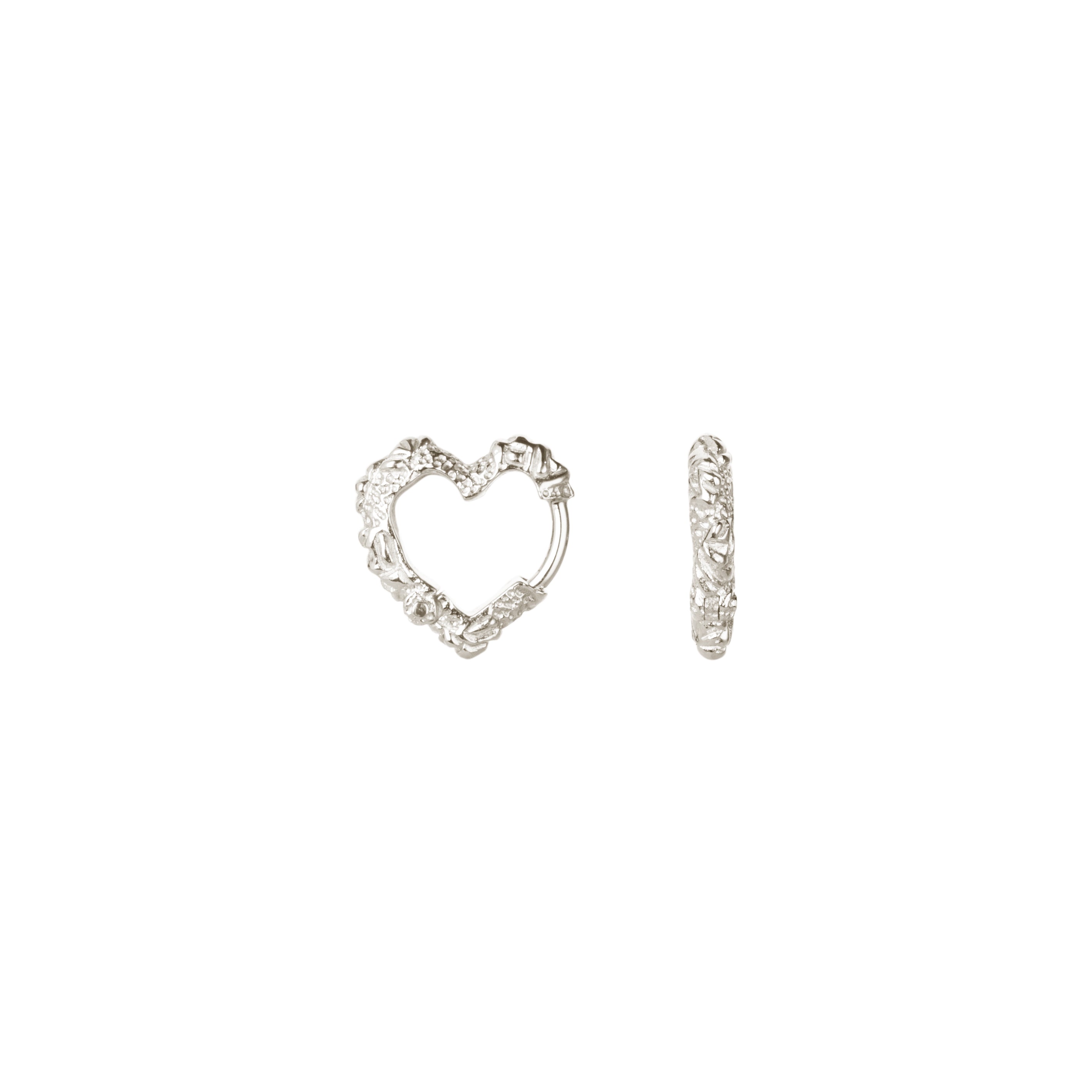 Camille Brinch Mini Heart Crush Hoops i sølv