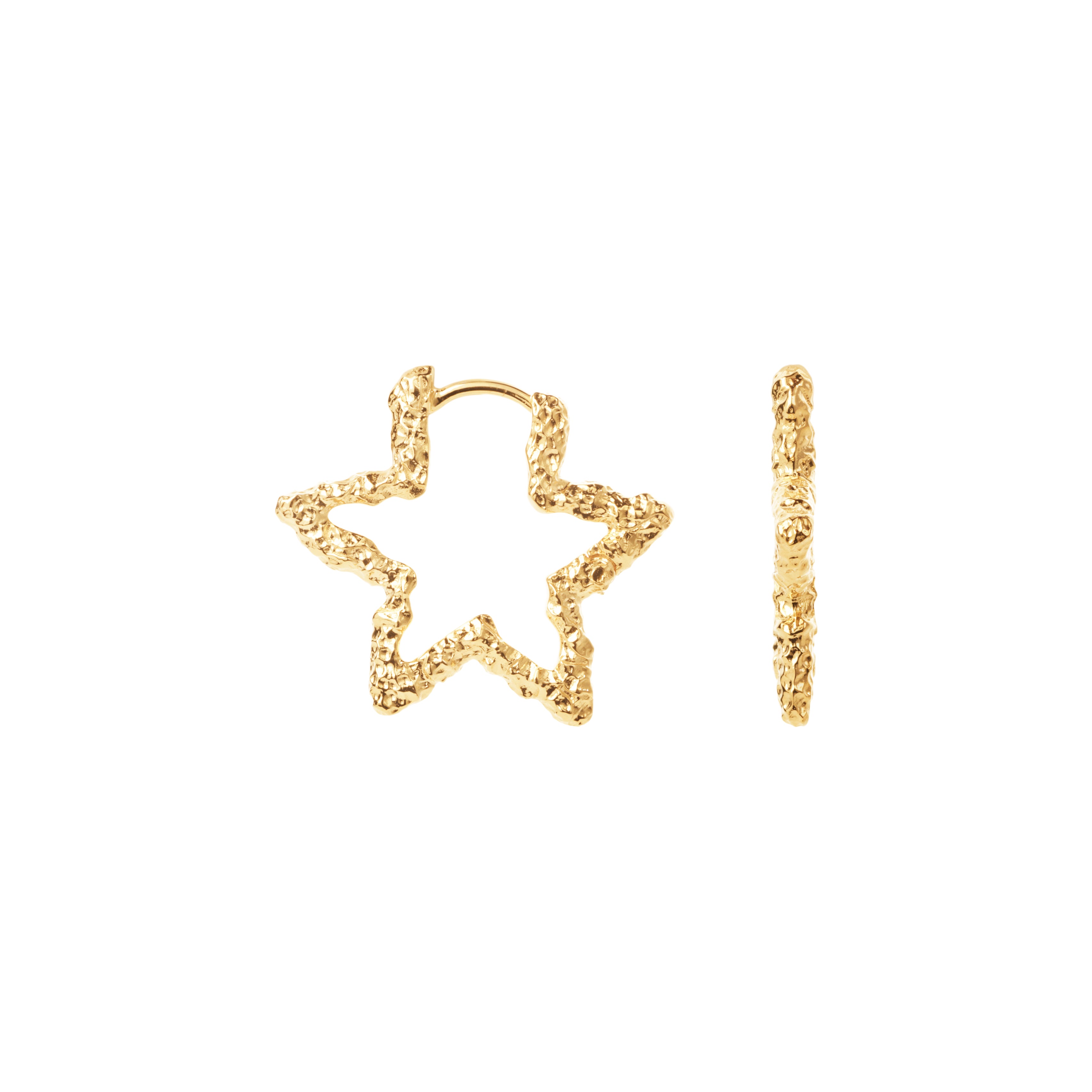 Camille Brinch Star Sparkly Hoops forgyldt