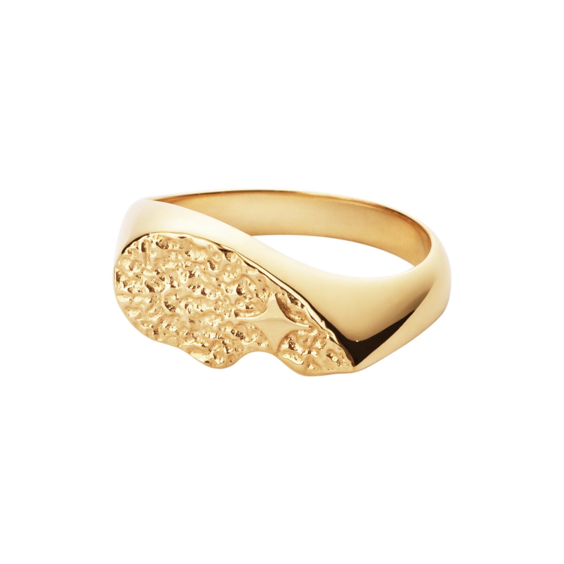 Camille Brinch Textured BFF Sparkly Ring forgyldt