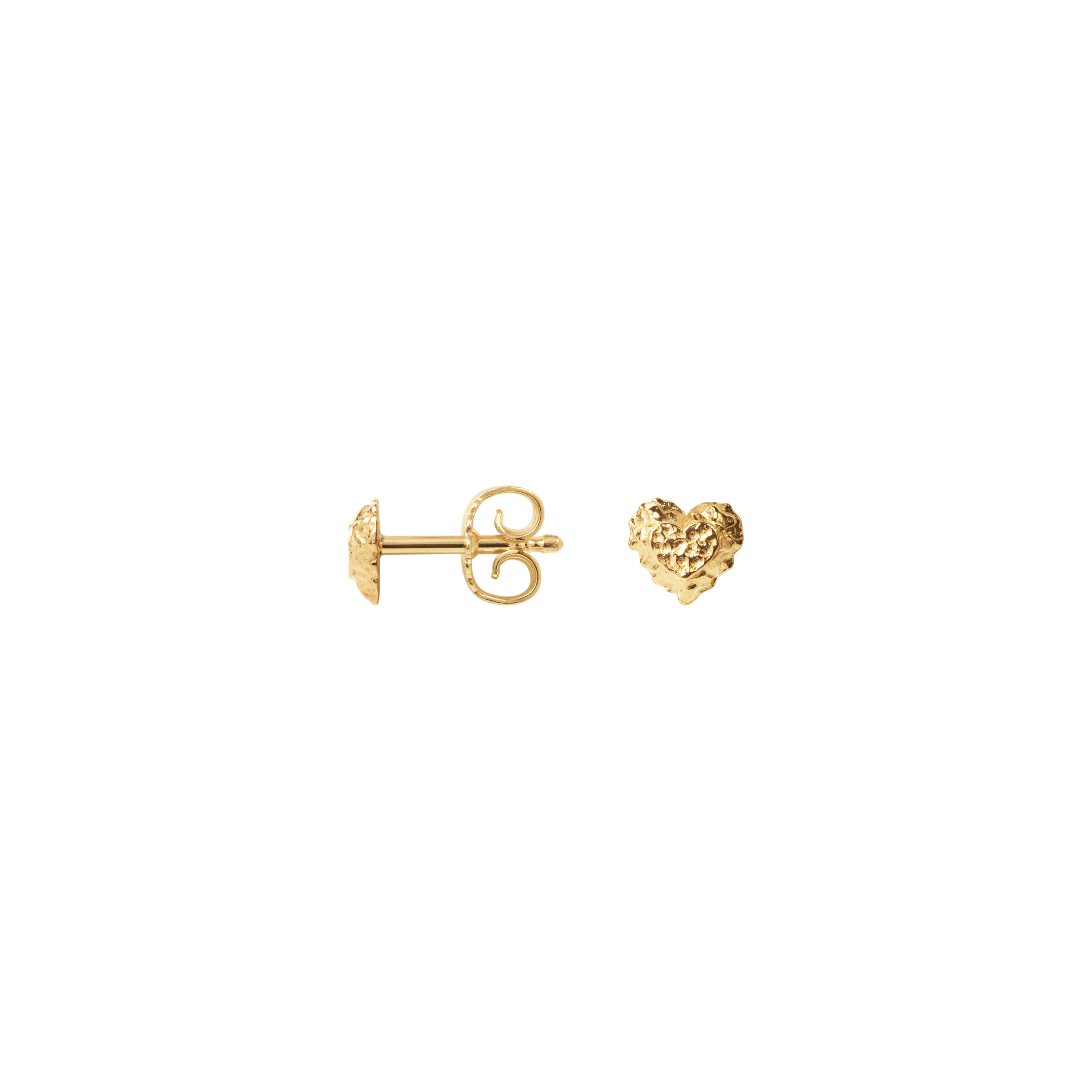 Camille Brinch Sparkly Heart Stud Earrings forgyldt