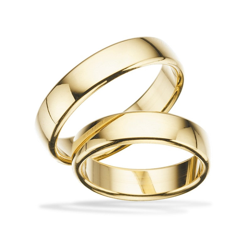 Scrouples vielsesringe i guld med blank overflade og klassisk design