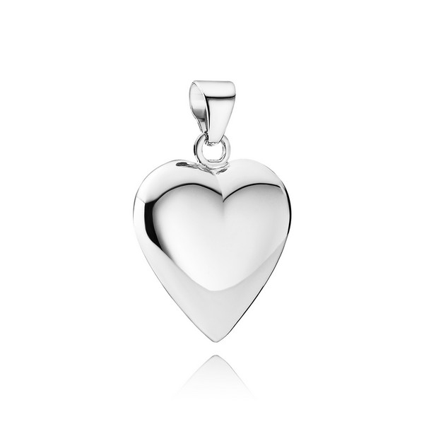 Hjerte vedhæng i sølv - X Large