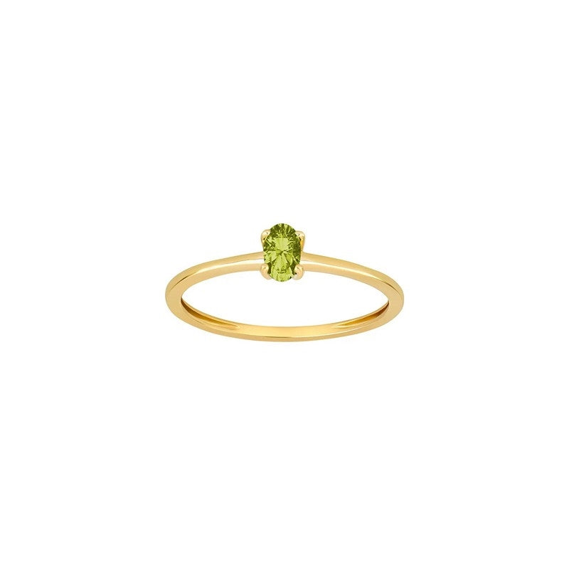 Siersbøl 8 kt. guld ring med oval grøn peridot