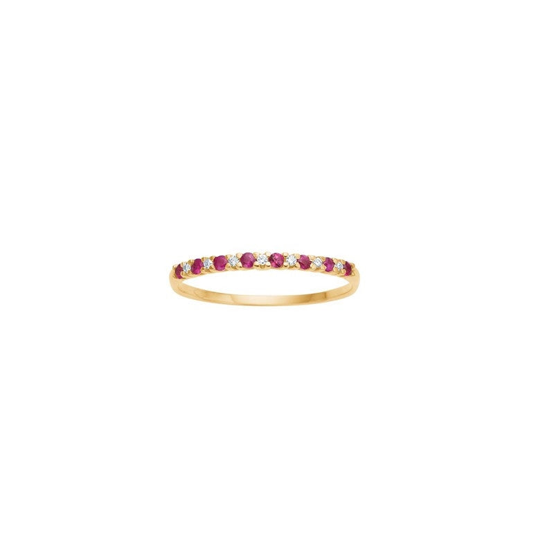 Siersbøl - 14kt. guldring med rubin og diamanter 0.028ct W/SI