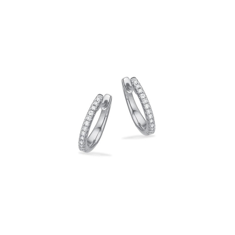 Dazzling - 14 kt hvidguld creoler med 0,10H-W/SI diamanter