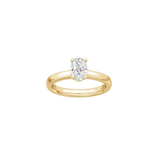 Siersbøl oval ring i 14 kt. rødguld med 1,0 ct lab-grown diamant i TW/VS2 kvalitet