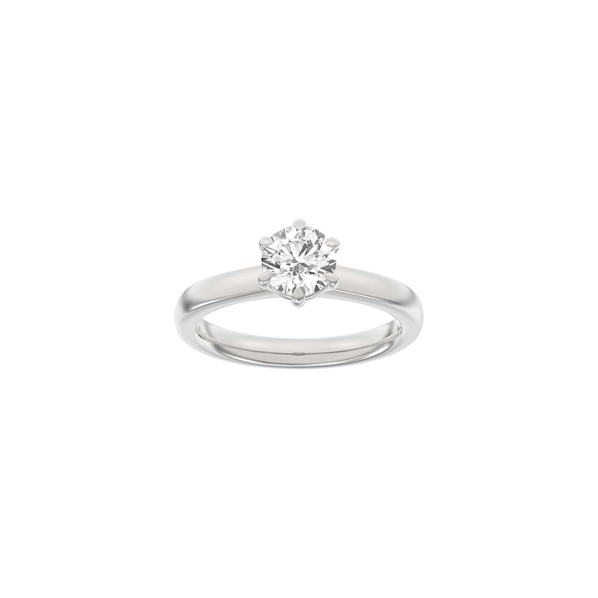 Modern rund hvidguldsring med 1,0ct lab-grown diamant fra Siersbøl Luxury
