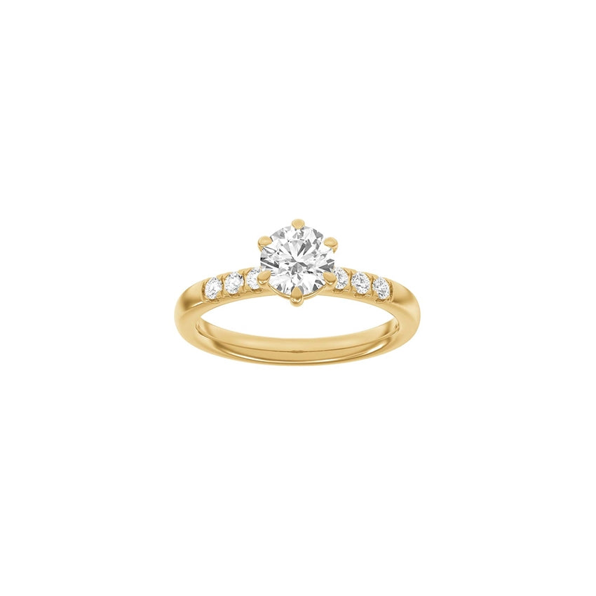 LUXURY Modern rund rødguldsring med 1,2ct lab-grown diamanter fra Siersbøl Luxury