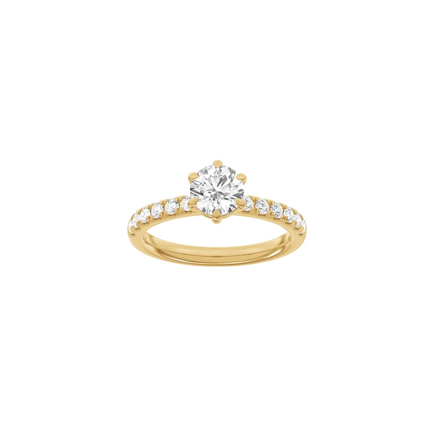 LUXURY Modern rund 14kt rødguldsring med 1,4ct lab-grown diamanter fra Siersbøl Luxury