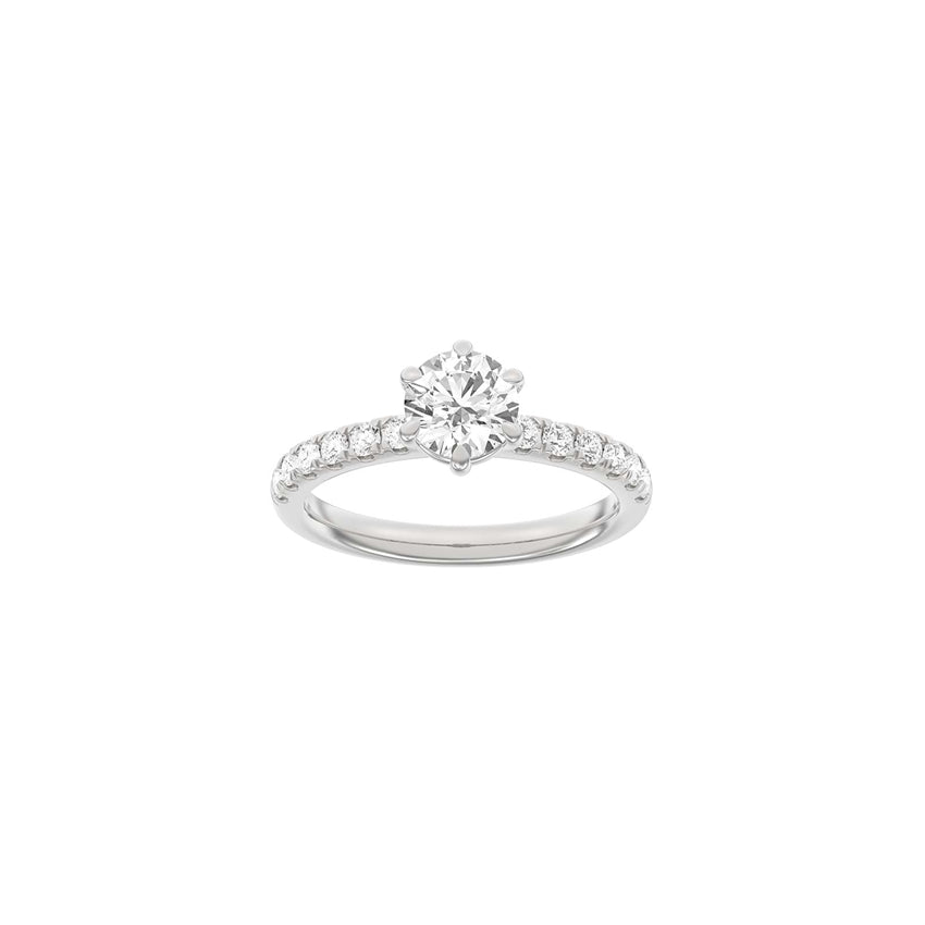 Moderne rund hvidguldsring med 1,4ct lab-grown diamanter fra Siersbøl Luxury