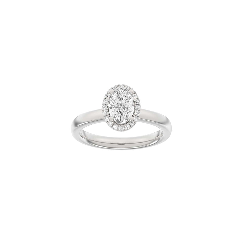 Siersbøl Luxury Halo oval ring i 14 kt hvidguld med 1,12 ct lab-grown diamanter