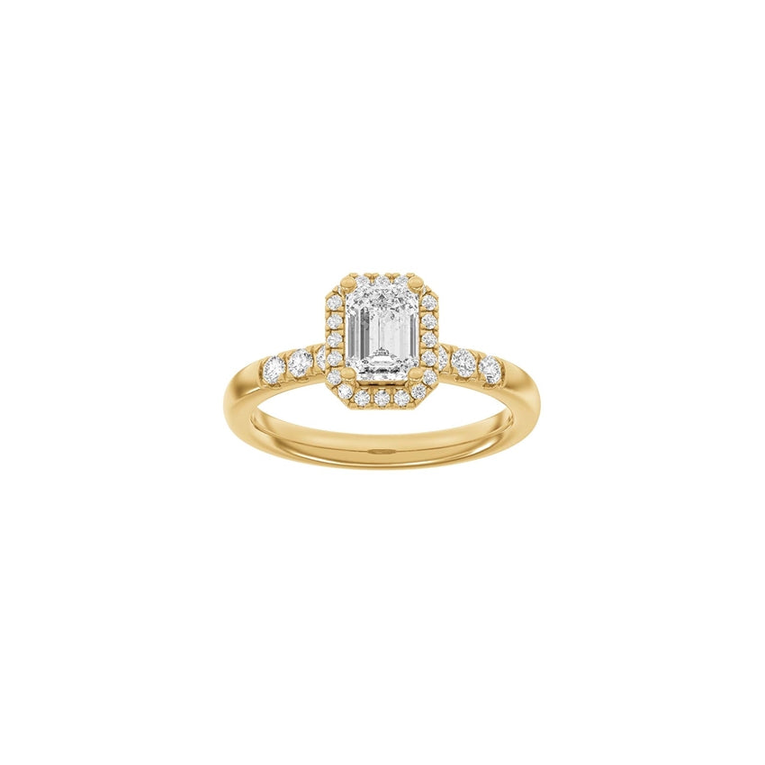 LUXURY Halo firkantet ring i 14kt rødguld med 1,32ct lab-grown diamanter fra Siersbøl Luxury