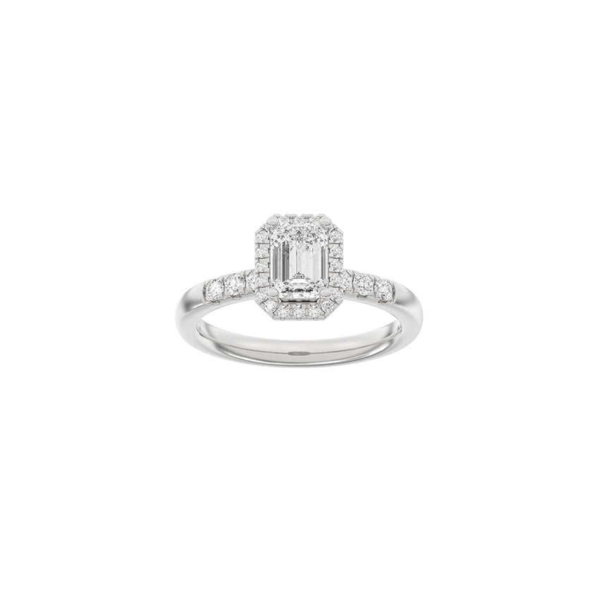 Siersbøl Luxury Halo firkant ring i 14 kt hvidguld med 1,32 ct lab-grown diamanter