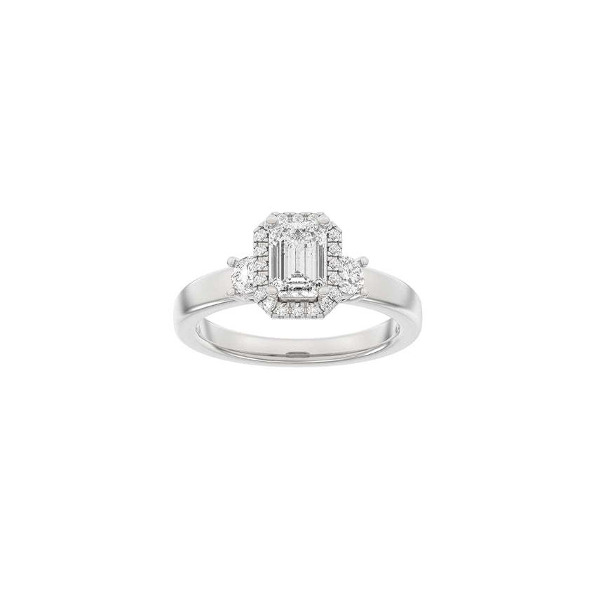 Luxury Halo firkant ring i 14 kt hvidguld med 1,45 ct lab-grown diamanter fra Siersbøl
