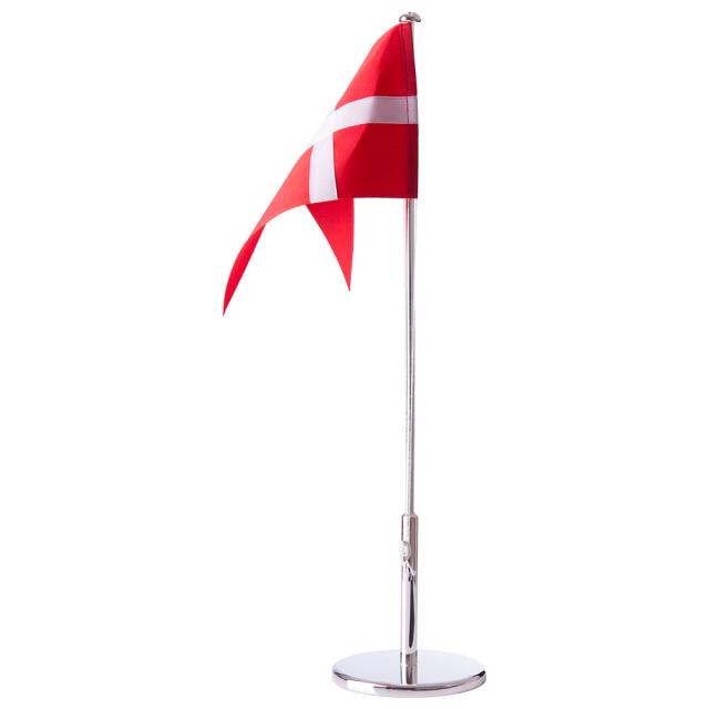 NOA Kids bordflag i forkromet metal uden motiver og med rød-hvid dug, 40 cm.