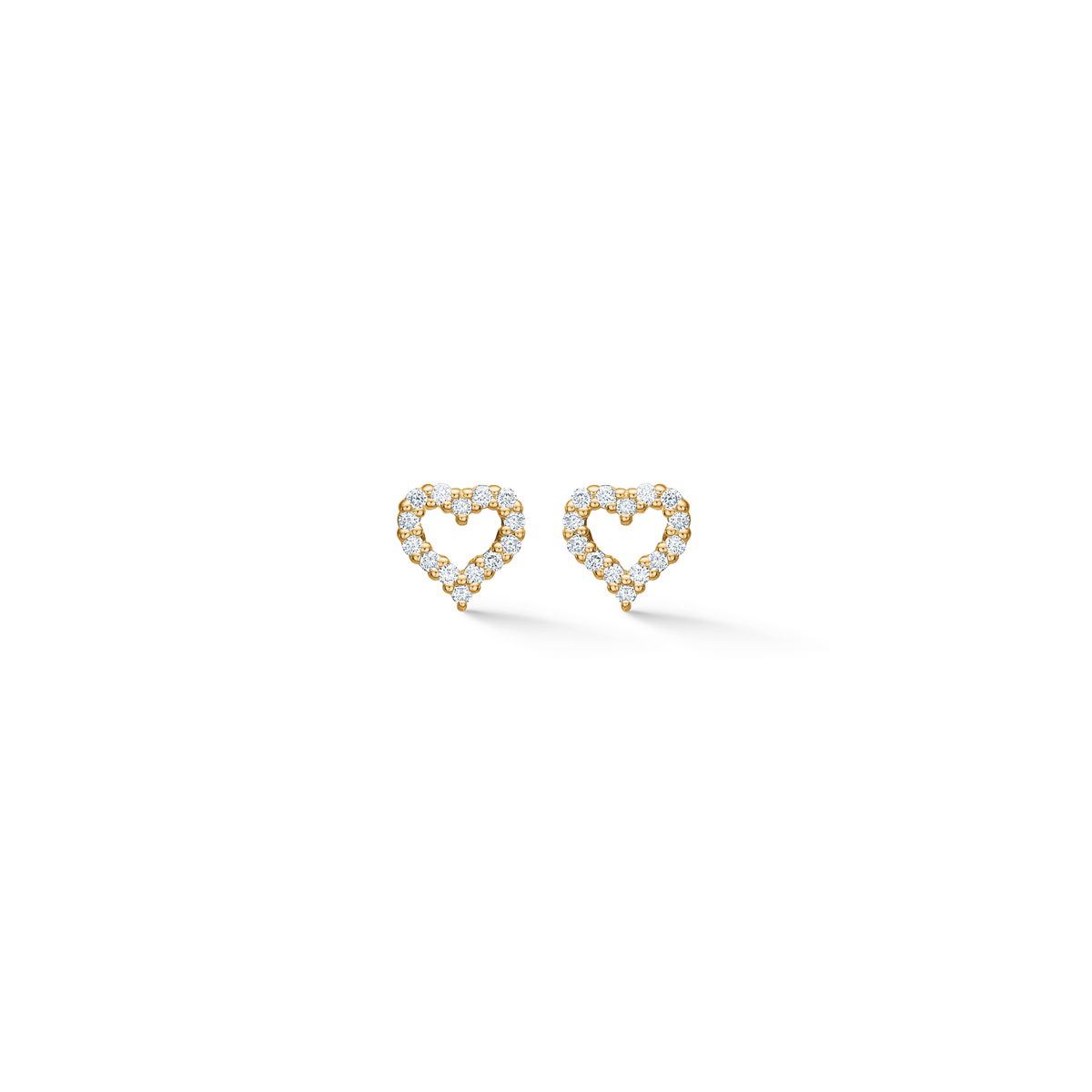 Tender Heart ørestikker i 14 kt. guld med diamanter, Mads Z