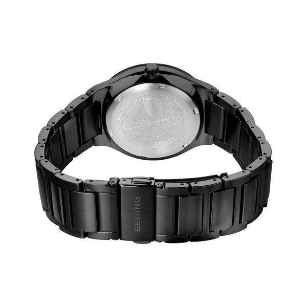 Bering - Solar titanium herreur m blå skive | 15239-727
