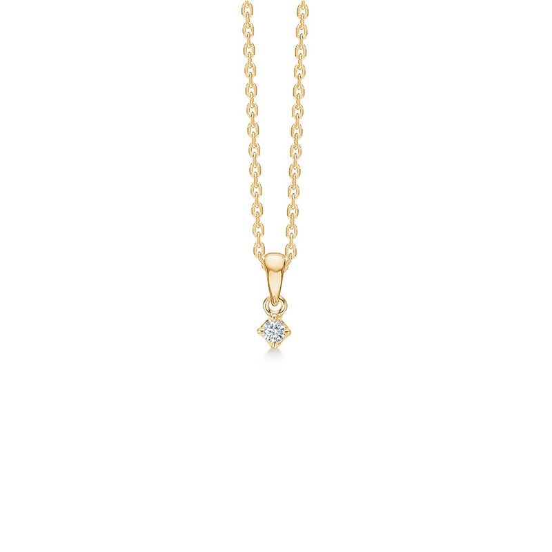 CROWN vedhæng i 14 kt. Guld med diamant fra 0,04 ct. - 0,50 ct.