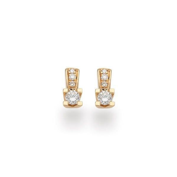 Kleopatra Queen Ørestikker i 14 kt. guld 0,13-0,23ct. diamanter