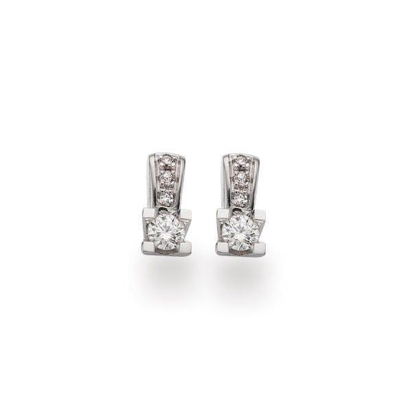 Kleopatra Queen Ørestikker i 14 kt. hvidguld 0,13-0,23ct. diamanter