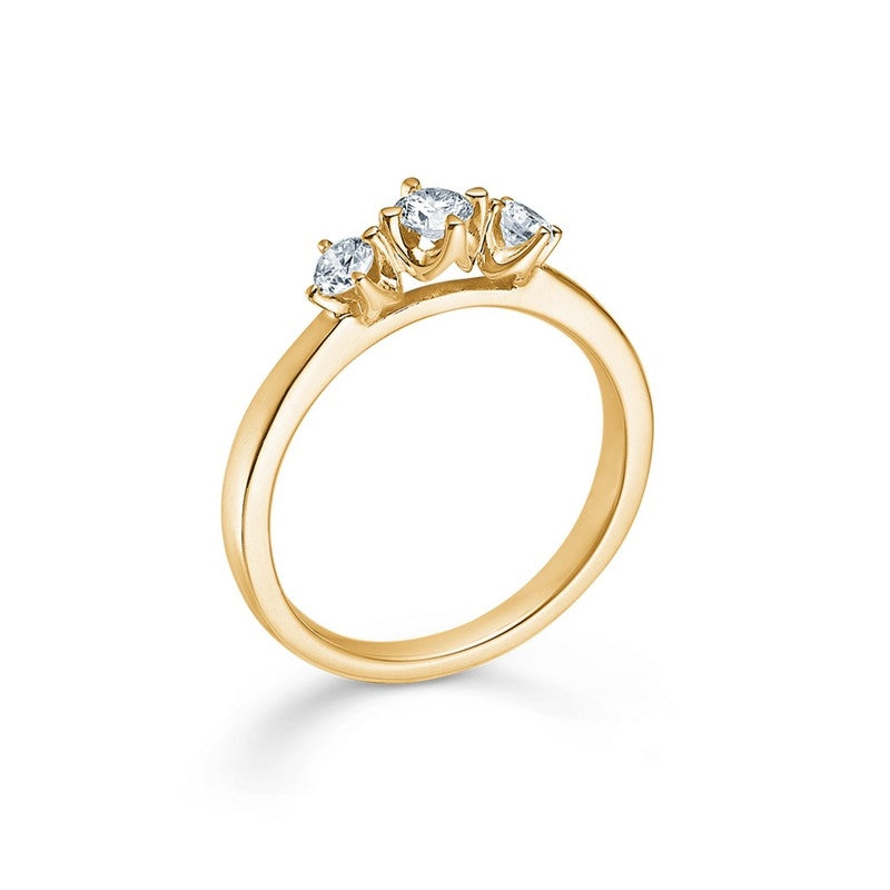 CROWN Trinity ring i 14 kt. guld med 0,17-0,56ct.