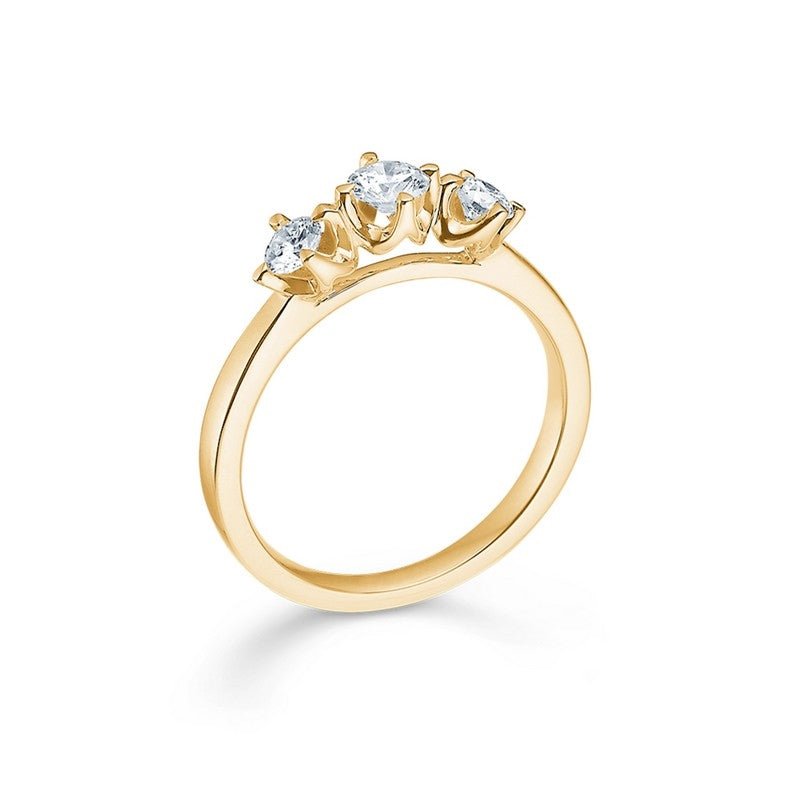 CROWN Trinity ring i 14 kt. guld med 0,17-0,56ct.