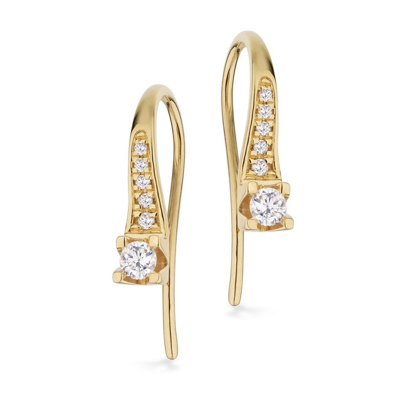 Kleopatra Queen diamant øreringe i 14 kt guld m. 0,15 - 0,25ct